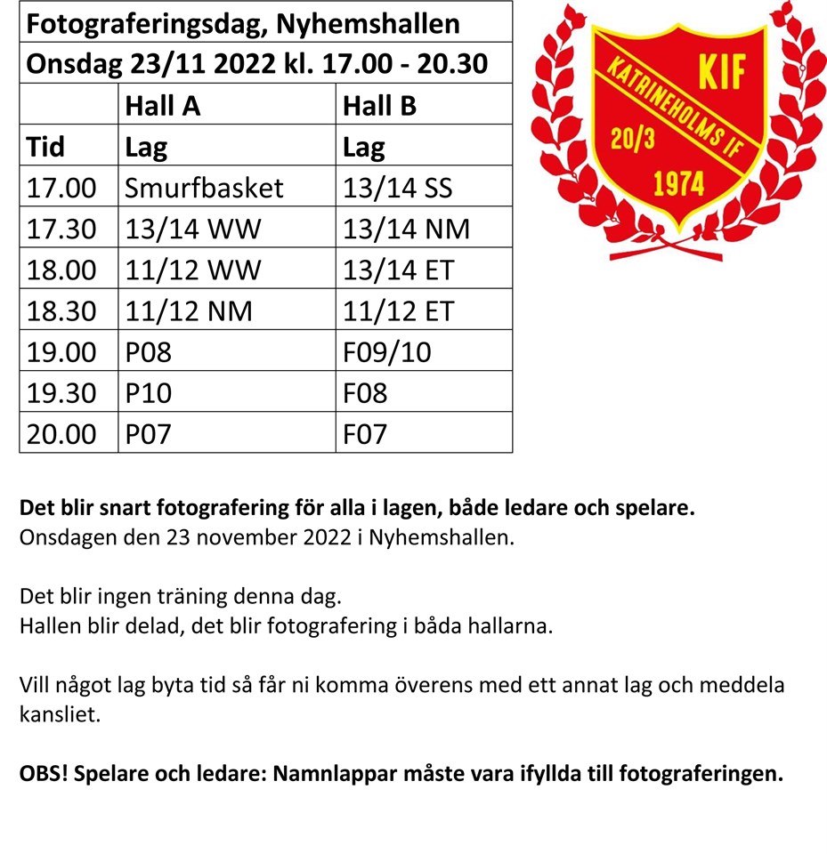 Fotograferingsdag 23 11 Katrineholms If Fotograferingsdag 23 11 Katrineholms If
