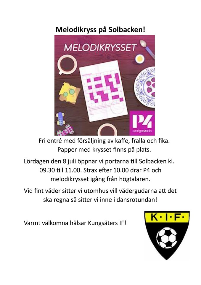 Melodikryss på Solbacken