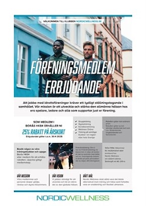 Samarbetsavtal med Nordic Wellness för medlemmar