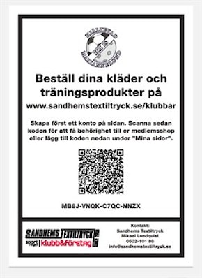 Klubbshop Sandhems textiltryck 