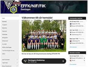 EFFK/NIF/FIK Damlags hemsida