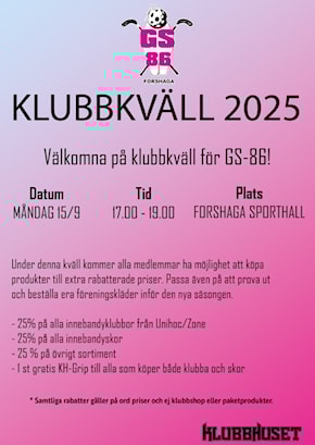 Klubbkväll med klubbhuset och unihoc