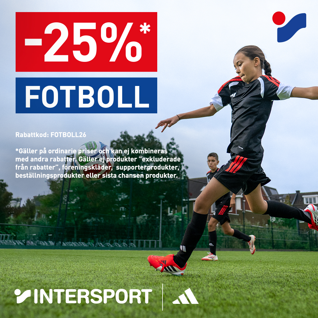 Erbjudande från Intersport. Gäller till 20 april.