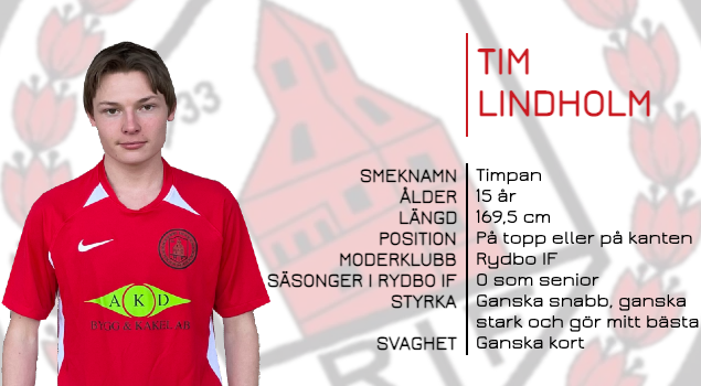 Spelarpresentation: Tim Lindholm Rydbo IF A-lag Herrar